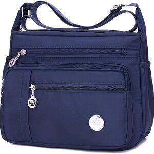 Women Crossbody Purse Nylon Multi Pocket Waterproof Shoulder Handbag
